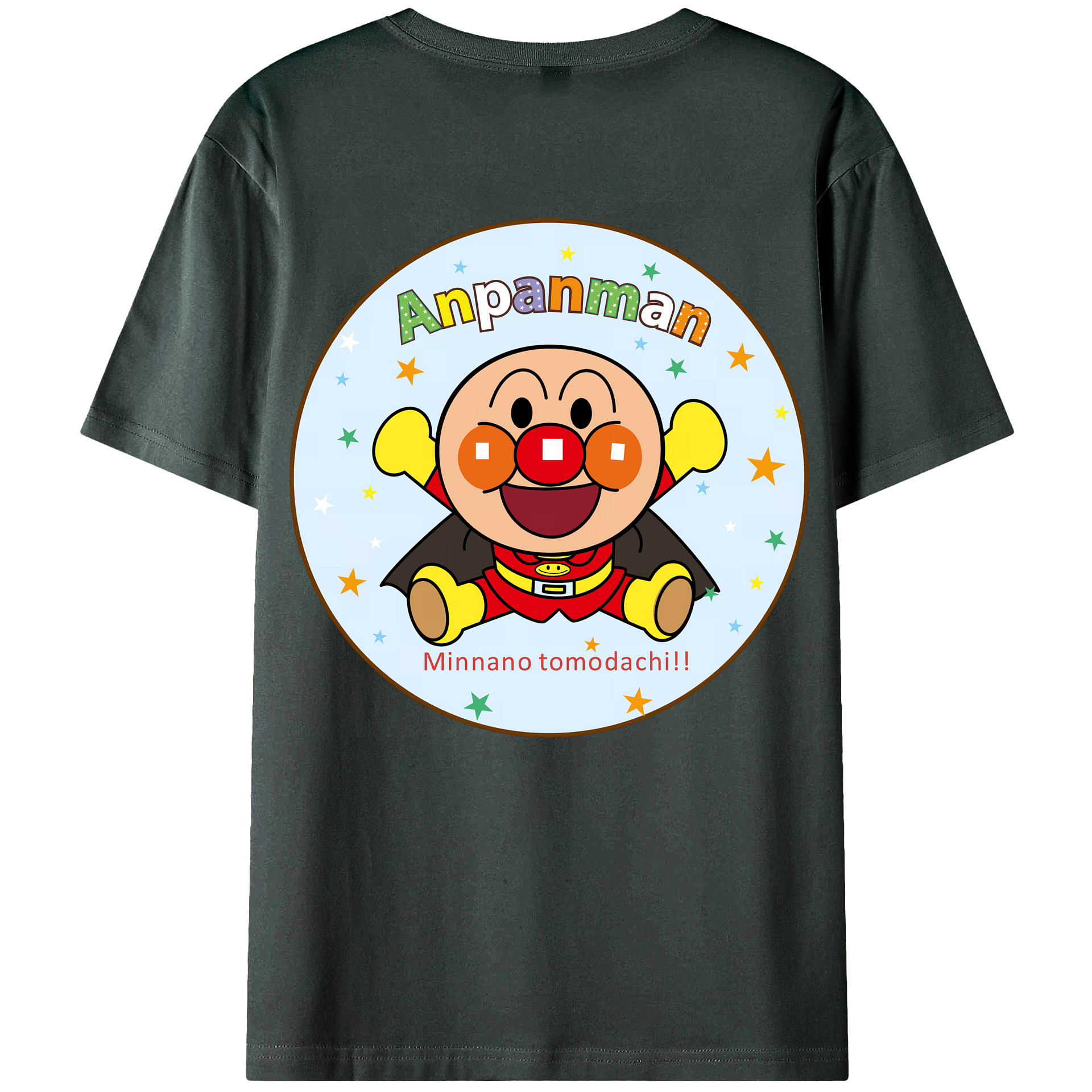 （画像用） アンパンマン Anpanman 綿100％ メンズ半袖Tシャツ（バックプリント） 通気性